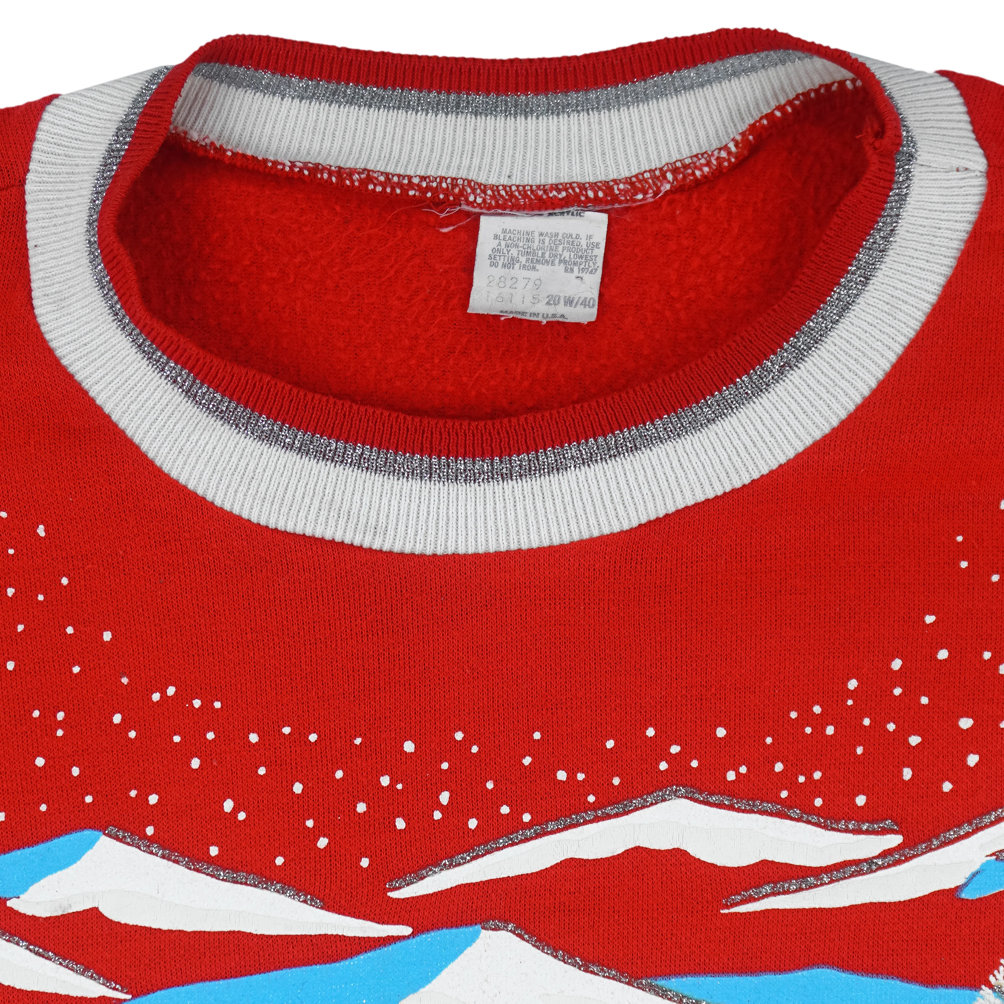 Vintage - Winter Wonderland Scenic Crew Neck Sweatshirt 1990s Large - Image 4