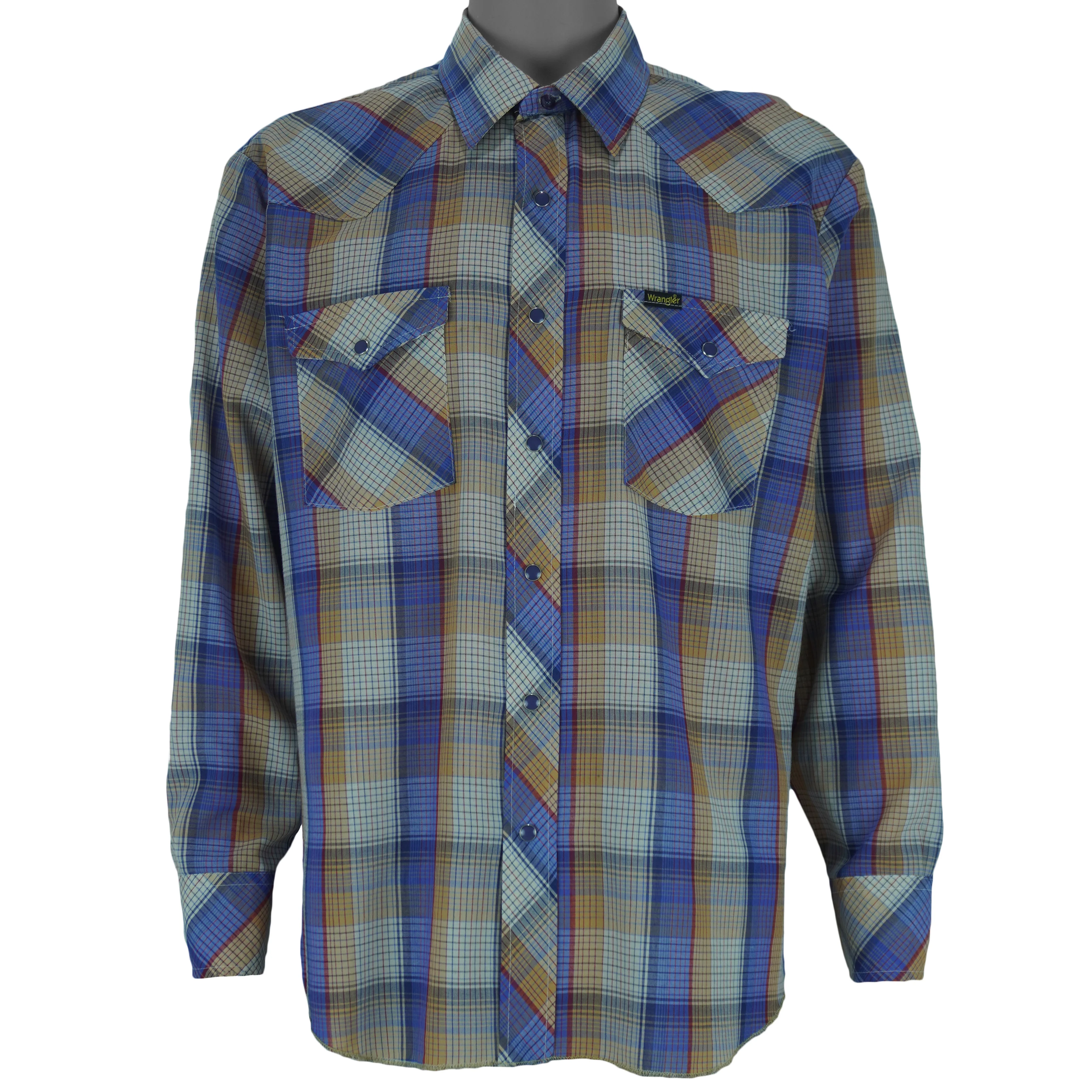 Vintage - Wrangler Plaid Casual Lightweight Shirt 1990s X-Large
