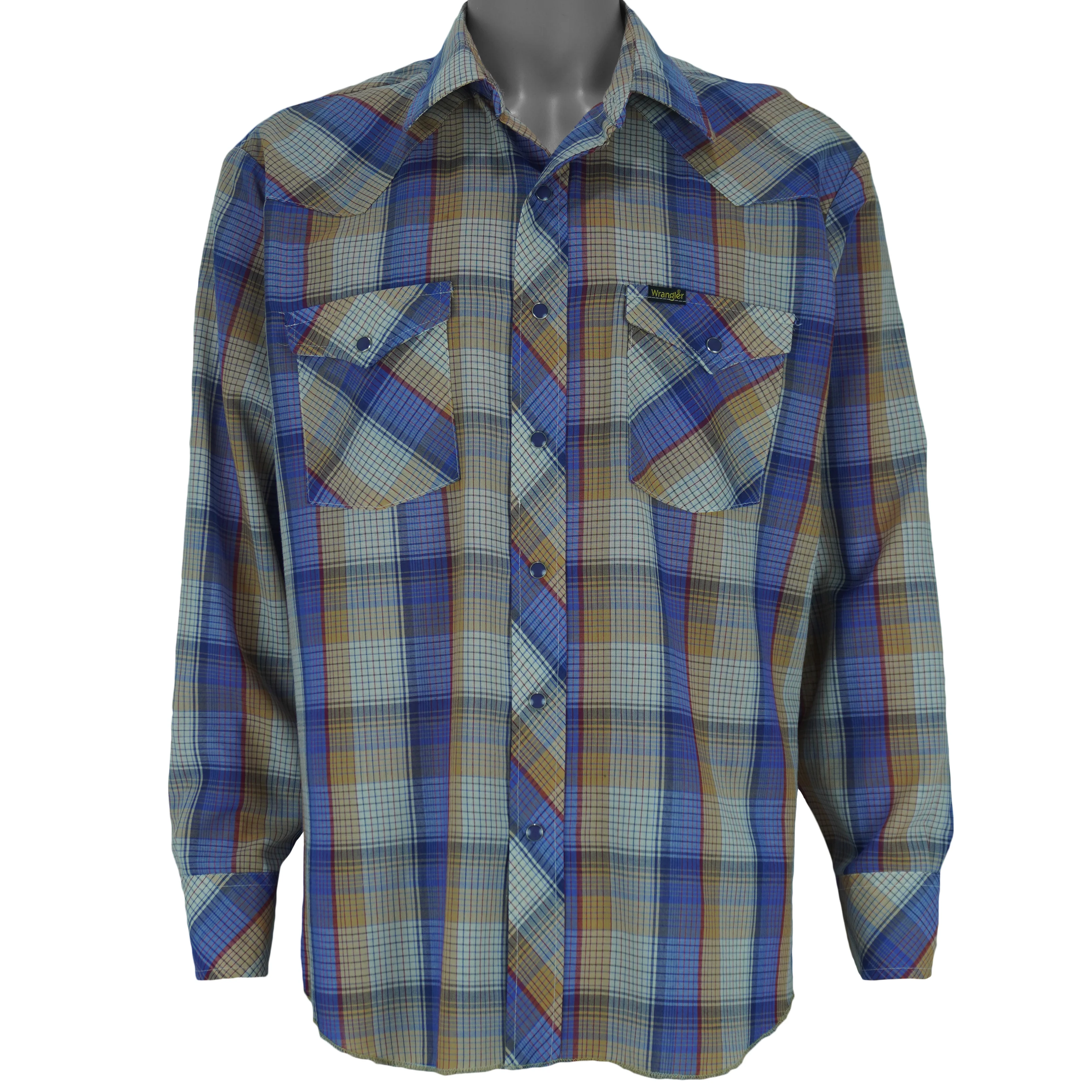 Vintage - Wrangler Plaid Casual Lightweight Shirt 1990s X-Large - Image 2