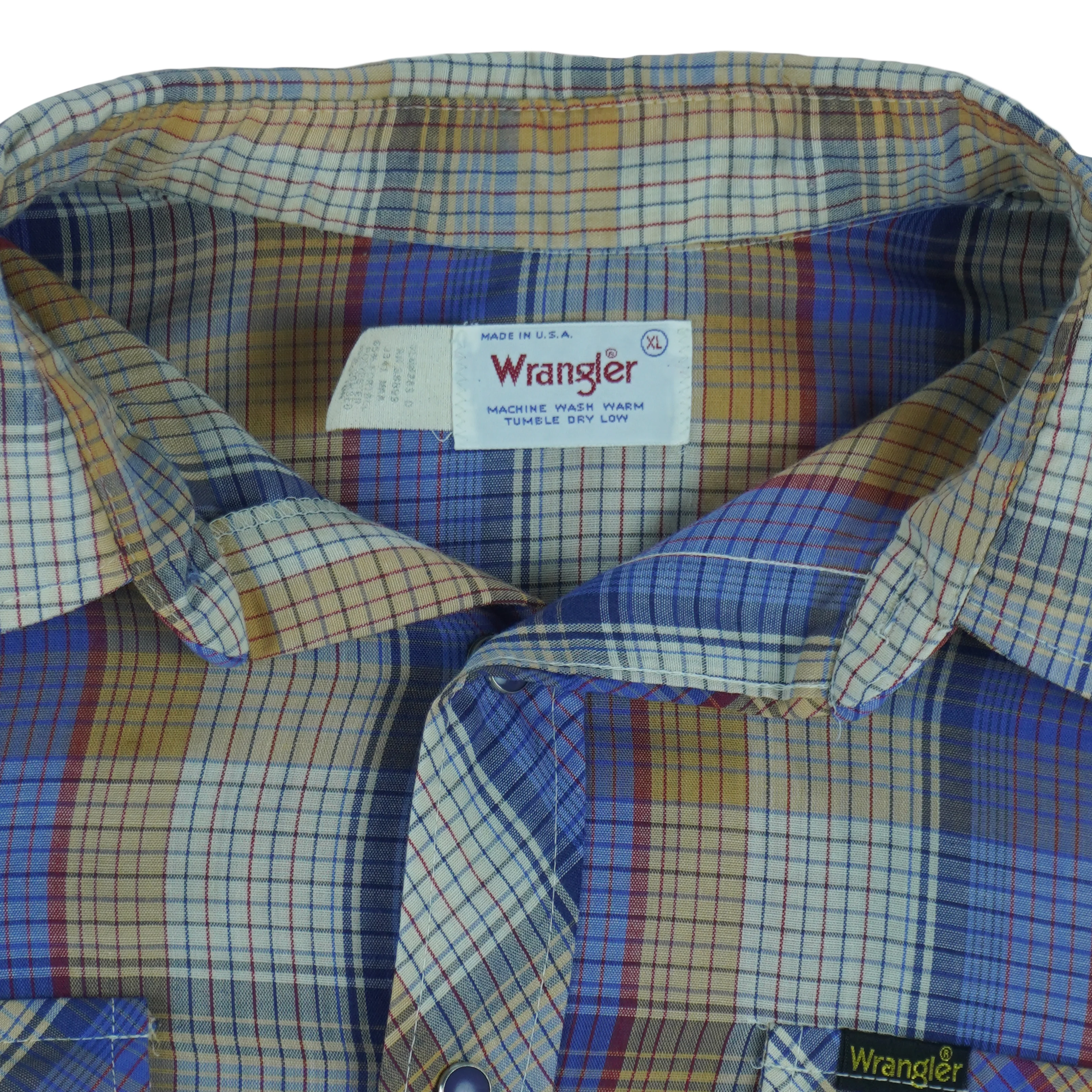 Vintage - Wrangler Plaid Casual Lightweight Shirt 1990s X-Large - Image 5