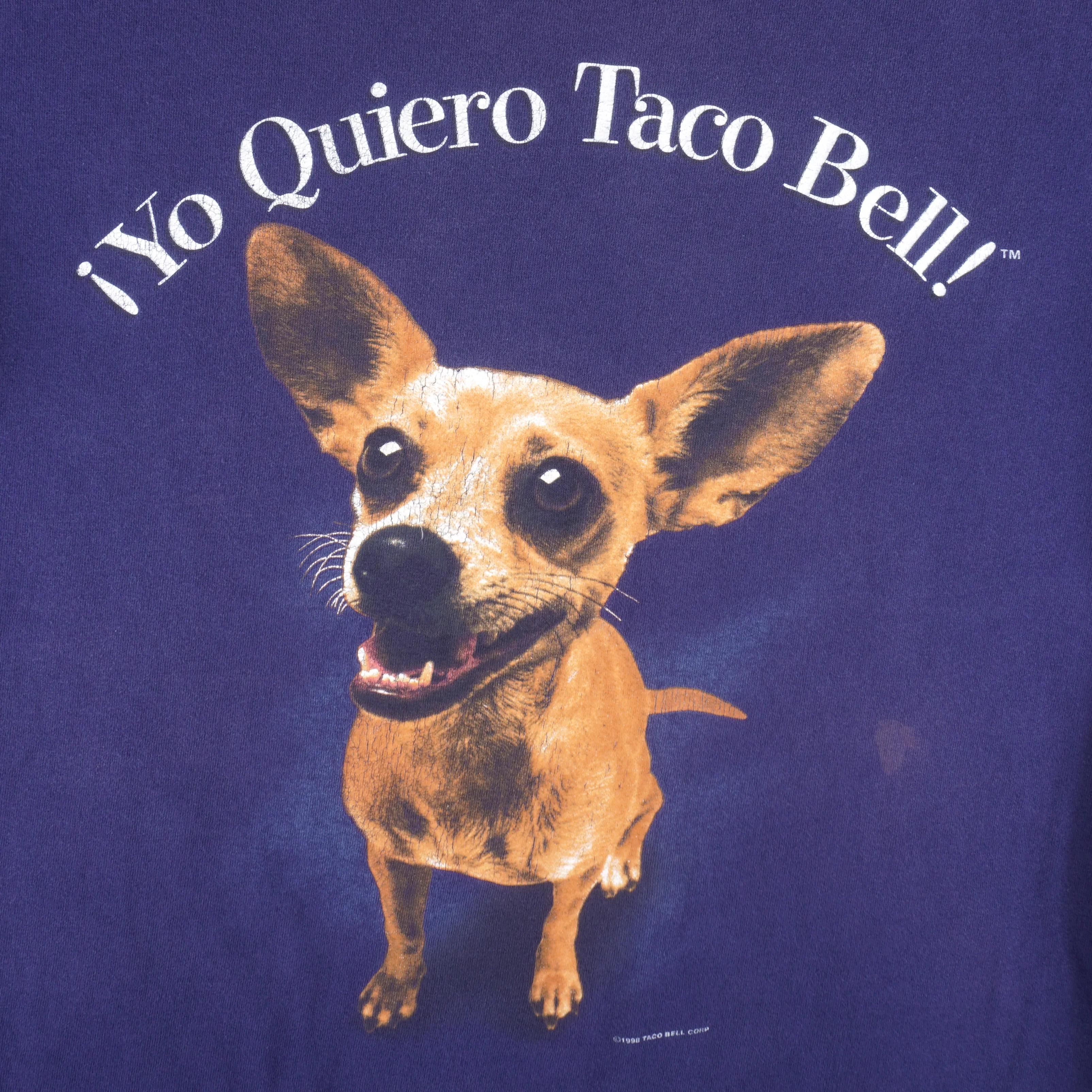 Vintage - Yo Quiero Taco Bell Blue T-Shirt 1998 X-Large - Image 3