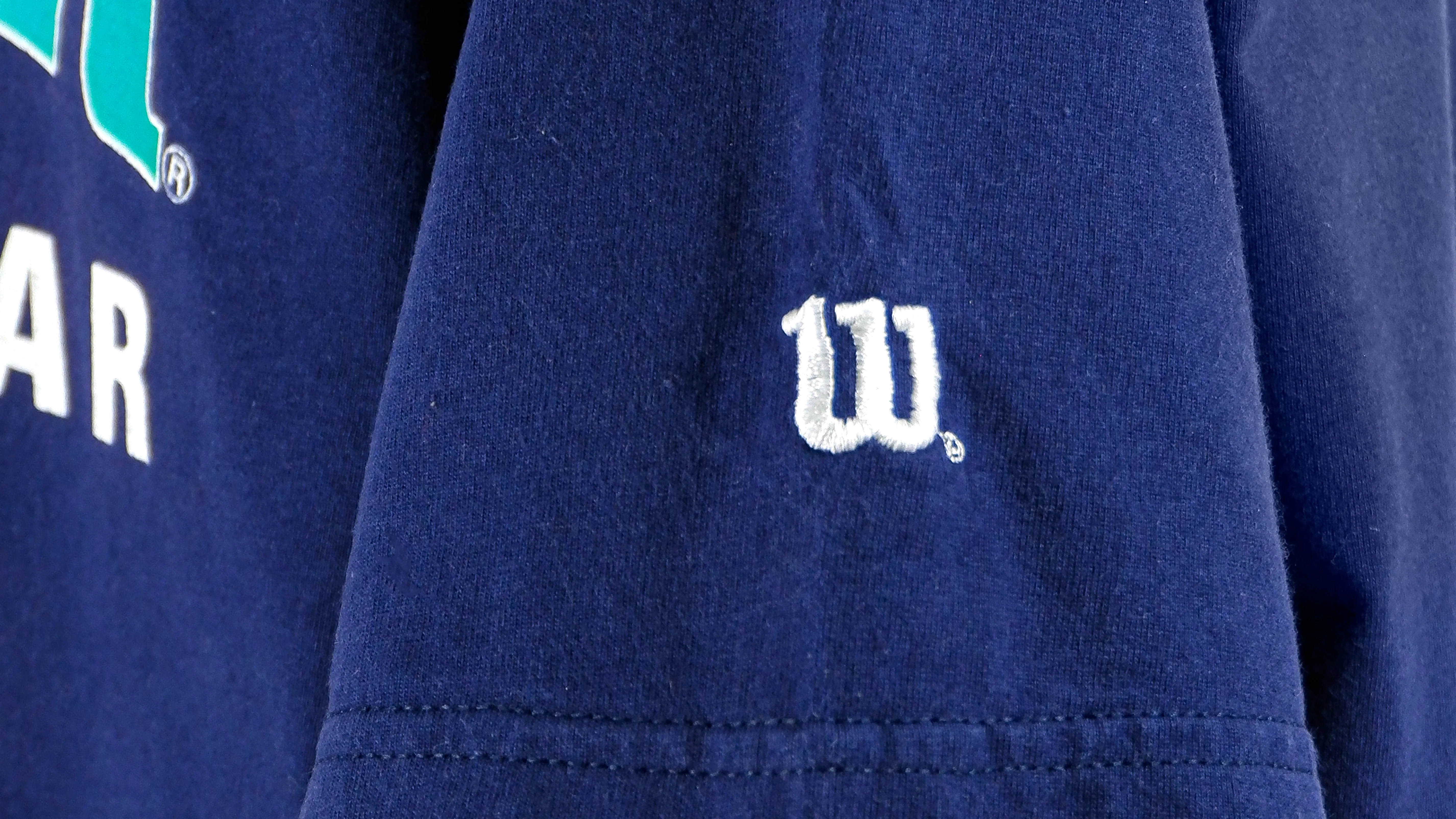 Wilson - Blue Big Spell-Out Deadstock T-Shirt 1990s X-Large - Image 3