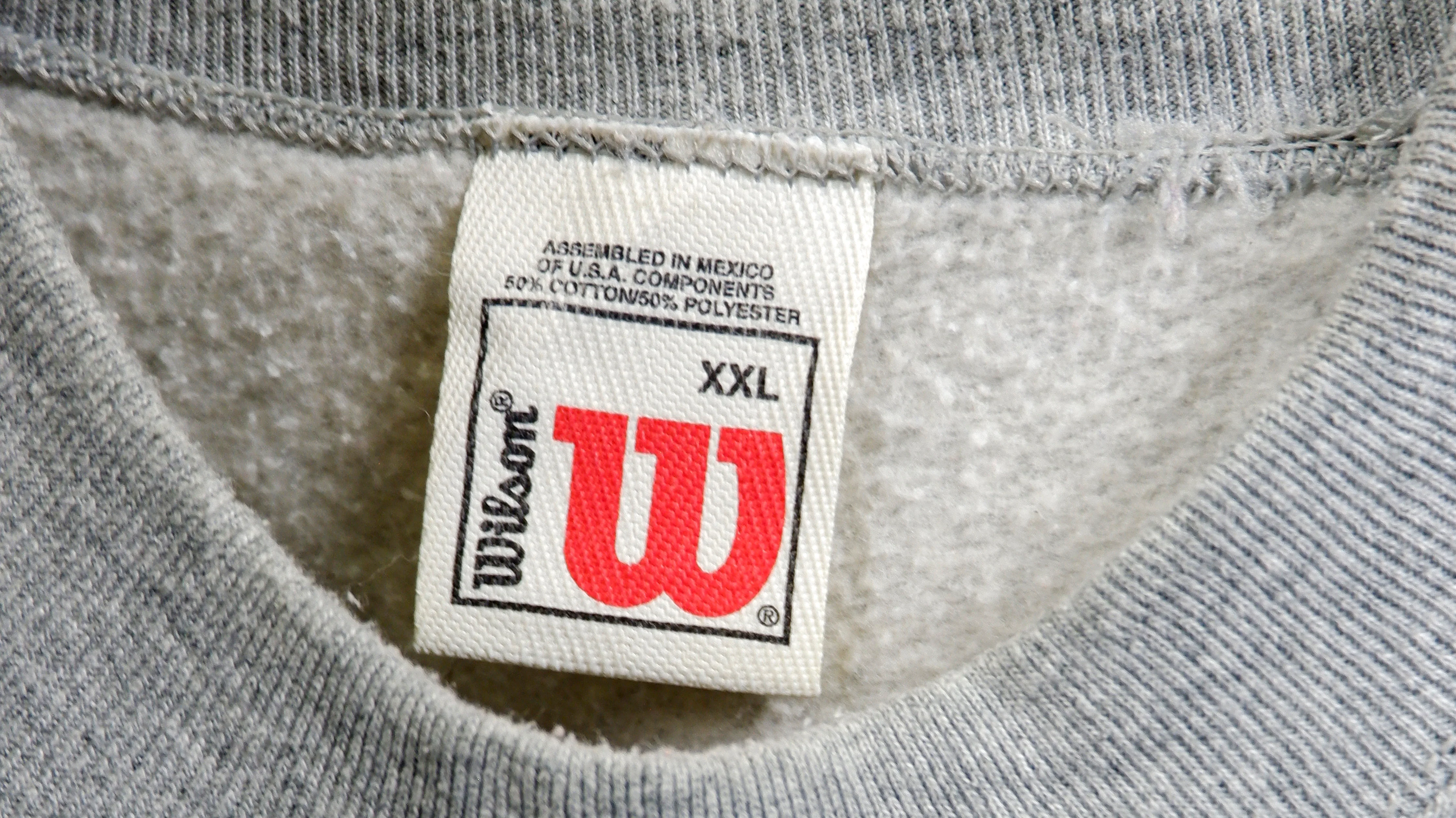 Wilson - Grey Big Spell-Out Sweatshirt 1990s XX-Large - Image 3